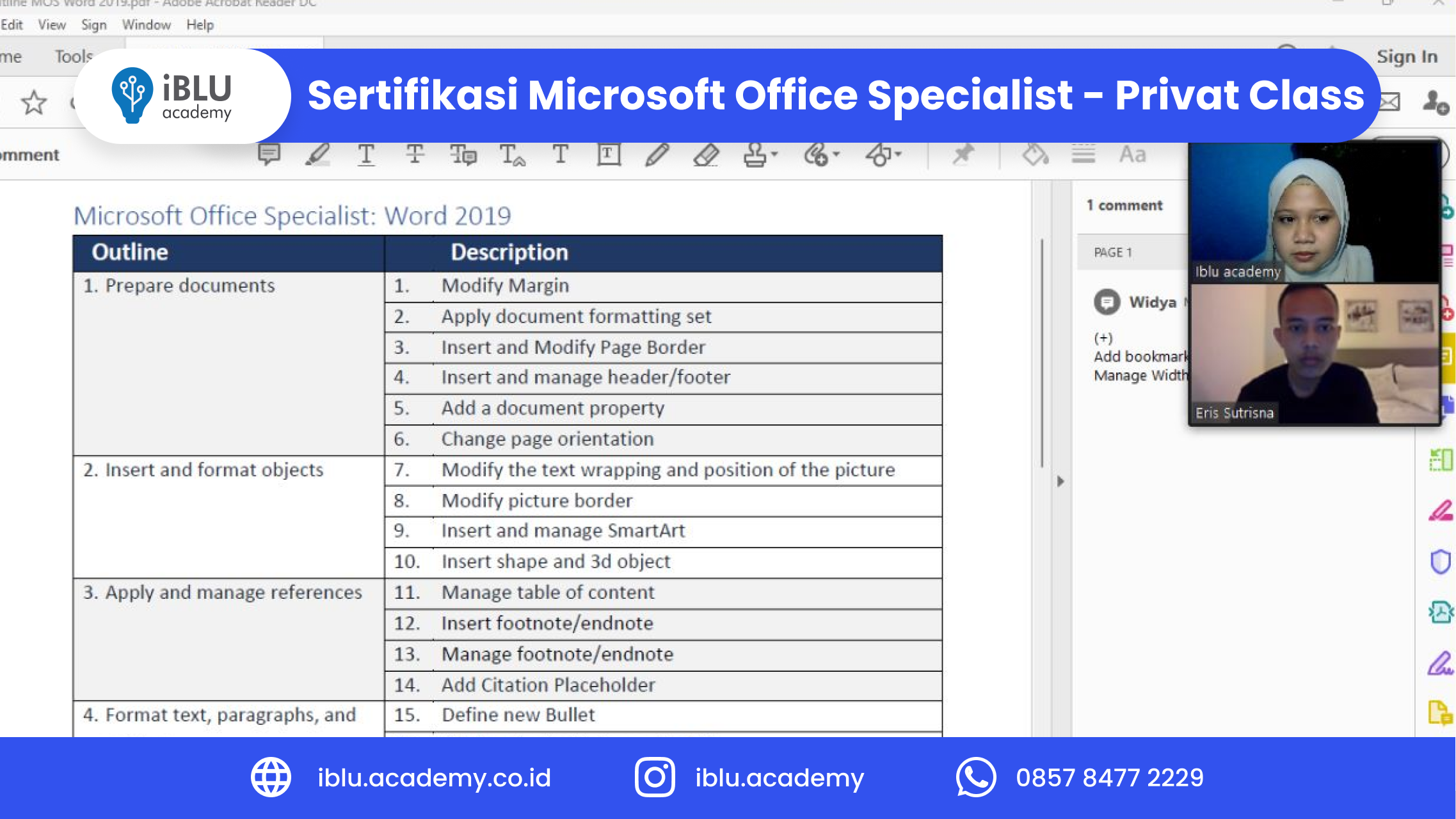 Read more about the article Microsoft Office Specialist Certification – Private Class
