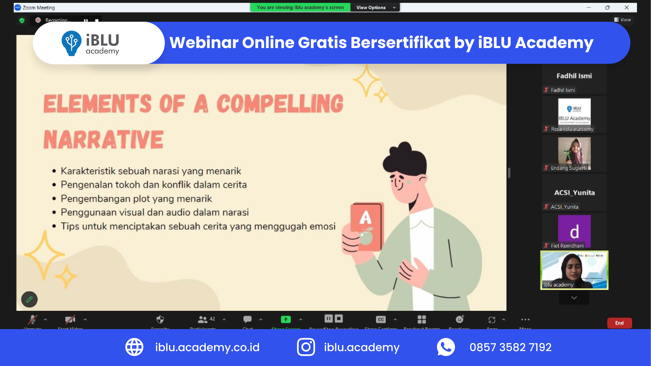You are currently viewing Webinar Online Gratis Bersertifikat by iBLU Academy