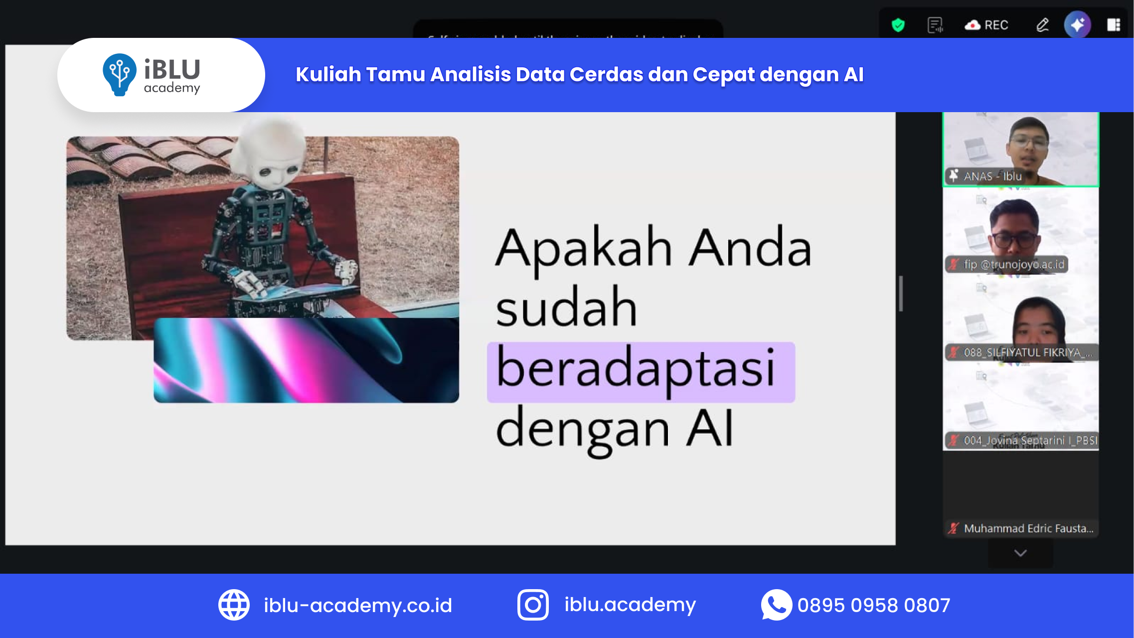 You are currently viewing Transformasi Pendidikan Digital: Kuliah Tamu IBLU Academy Bahas Analisis Data Cepat dengan AI di FKIP Universitas Trunojoyo Madura
