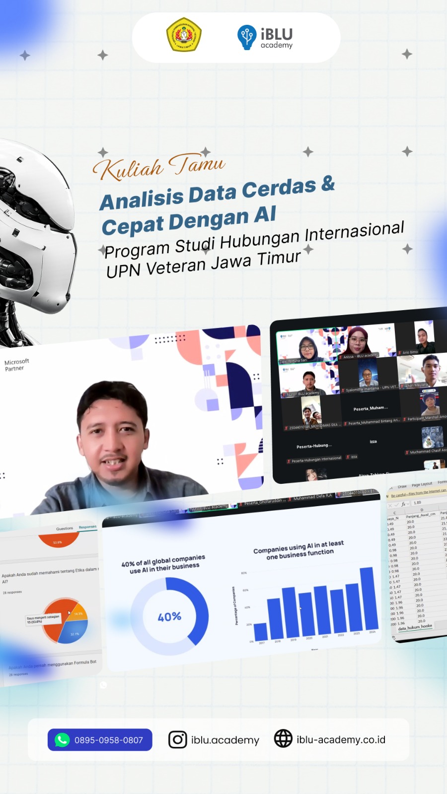 You are currently viewing AI dan Analisis Data untuk Perspektif Global: Kuliah Tamu IBLU Academy Bersama Hubungan Internasional UPN Veteran Jawa Timur