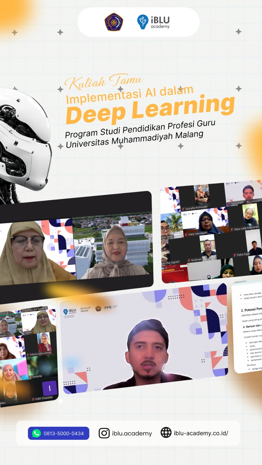 Read more about the article Menyiapkan Guru Adaptif di Era AI: Kuliah Tamu IBLU Academy di PPG Universitas Muhammadiyah Malang Bahas Deep Learning